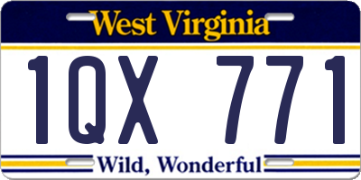 WV license plate 1QX771