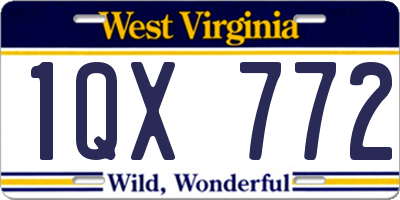WV license plate 1QX772