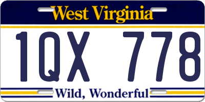 WV license plate 1QX778