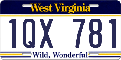 WV license plate 1QX781