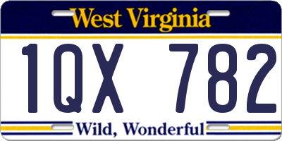 WV license plate 1QX782