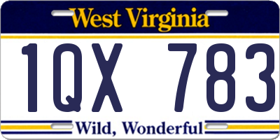 WV license plate 1QX783