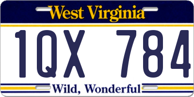 WV license plate 1QX784