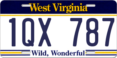 WV license plate 1QX787