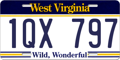 WV license plate 1QX797