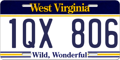 WV license plate 1QX806