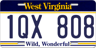 WV license plate 1QX808
