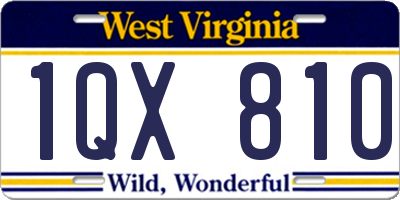 WV license plate 1QX810