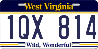 WV license plate 1QX814