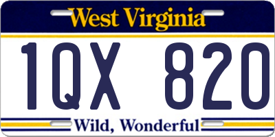 WV license plate 1QX820