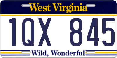 WV license plate 1QX845