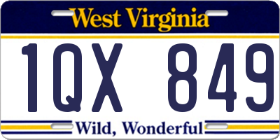 WV license plate 1QX849