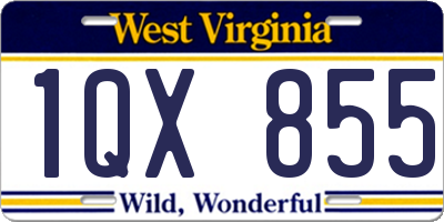 WV license plate 1QX855