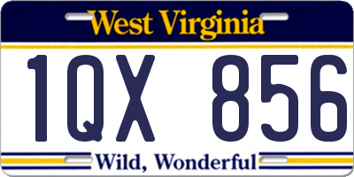 WV license plate 1QX856