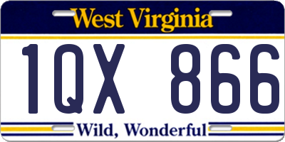 WV license plate 1QX866