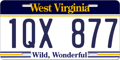 WV license plate 1QX877