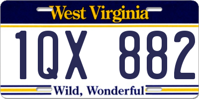 WV license plate 1QX882
