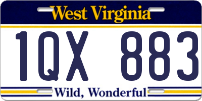 WV license plate 1QX883