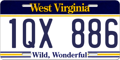 WV license plate 1QX886