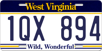WV license plate 1QX894