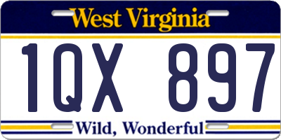 WV license plate 1QX897