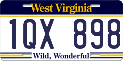 WV license plate 1QX898