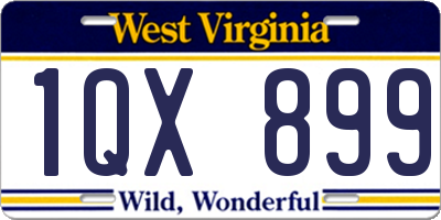 WV license plate 1QX899
