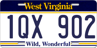 WV license plate 1QX902