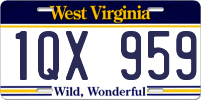 WV license plate 1QX959