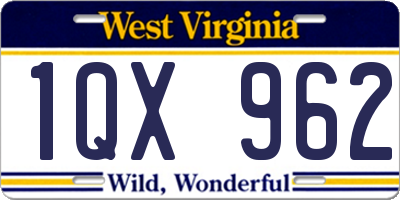 WV license plate 1QX962
