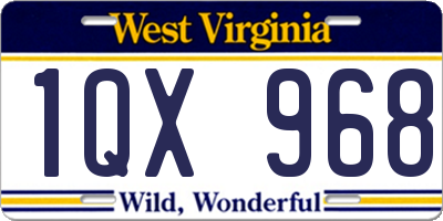 WV license plate 1QX968