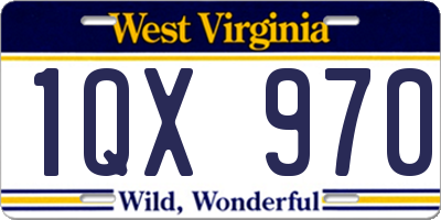 WV license plate 1QX970