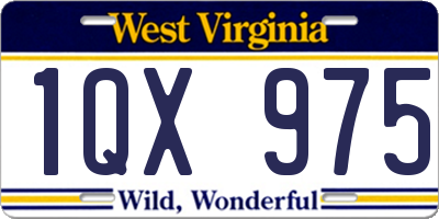 WV license plate 1QX975