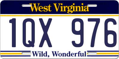 WV license plate 1QX976