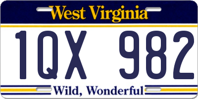 WV license plate 1QX982