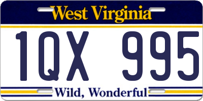 WV license plate 1QX995