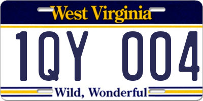 WV license plate 1QY004