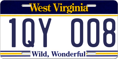 WV license plate 1QY008