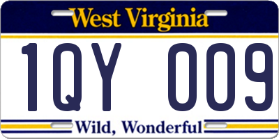 WV license plate 1QY009