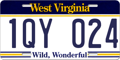 WV license plate 1QY024