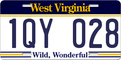 WV license plate 1QY028