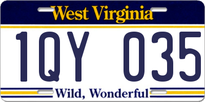 WV license plate 1QY035