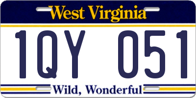 WV license plate 1QY051