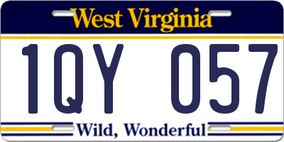 WV license plate 1QY057