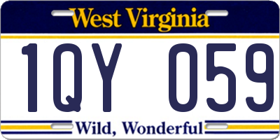WV license plate 1QY059