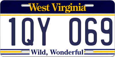 WV license plate 1QY069