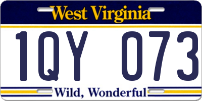 WV license plate 1QY073
