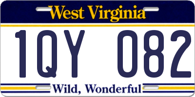 WV license plate 1QY082