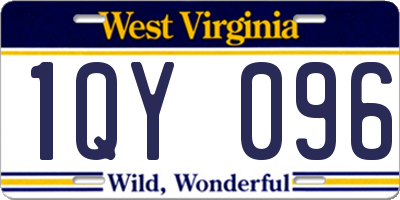 WV license plate 1QY096