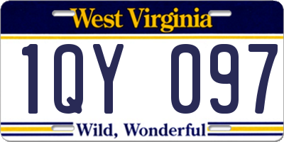 WV license plate 1QY097